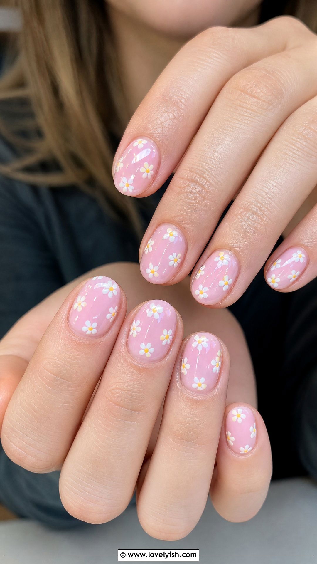 Mini Daisy Pink Nails - 50 flower nails - 50 flower nails