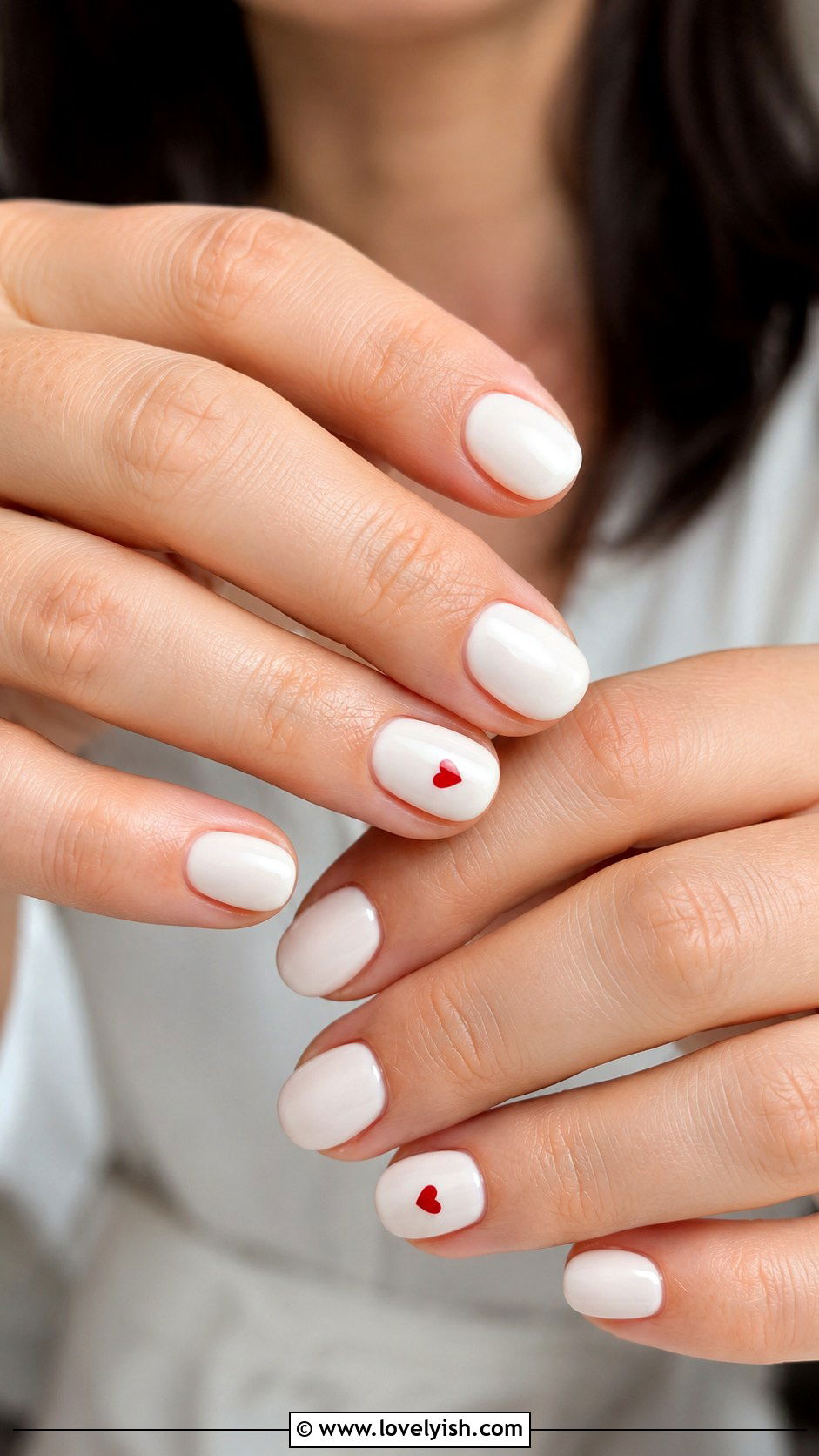 Mini Heart Accent Nails - 31 simple nail art ideas - 31 simple nail art ideas