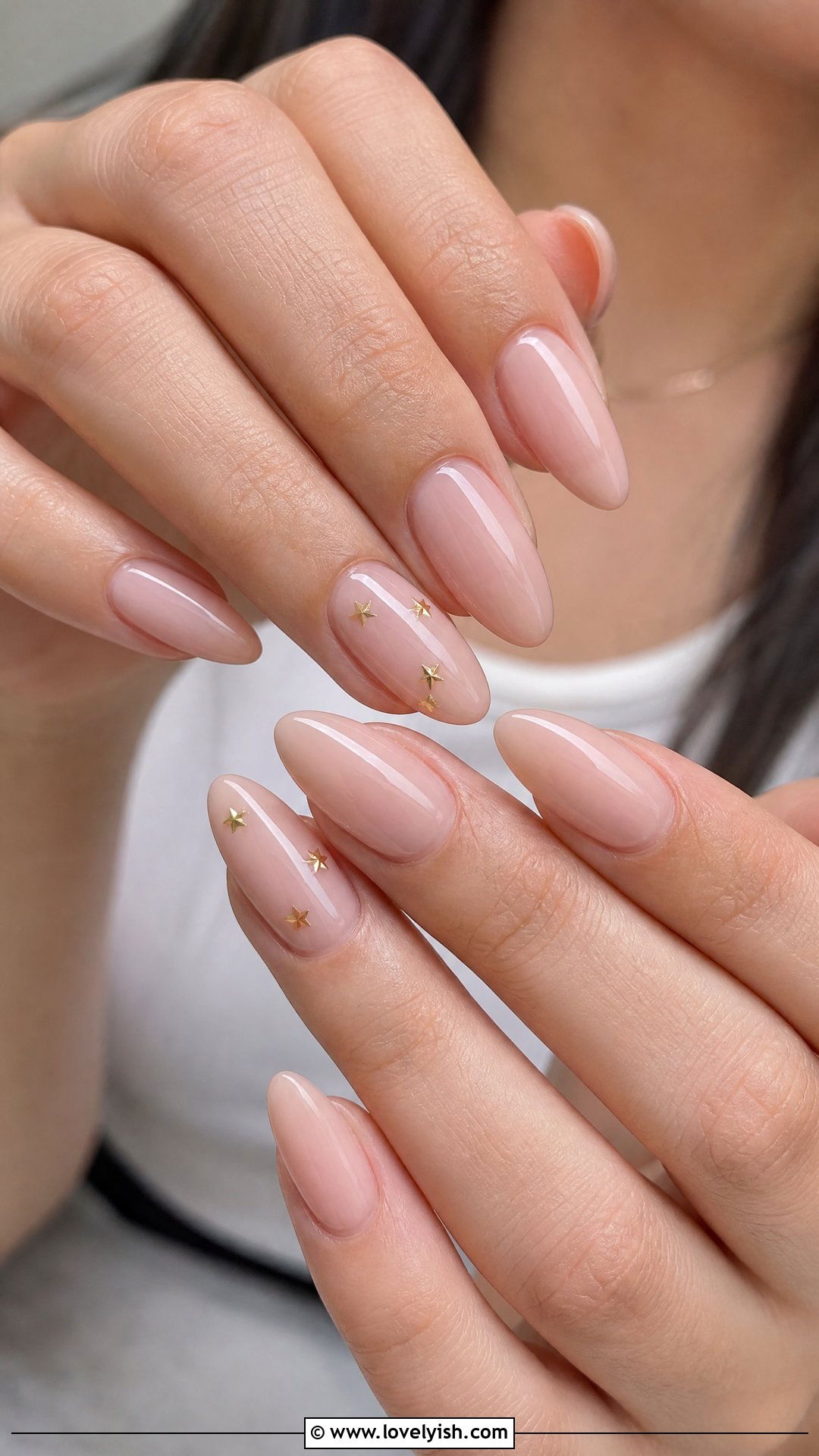 Mini Star Accent Nails - 38 simple nail art designs - 38 simple nail art designs