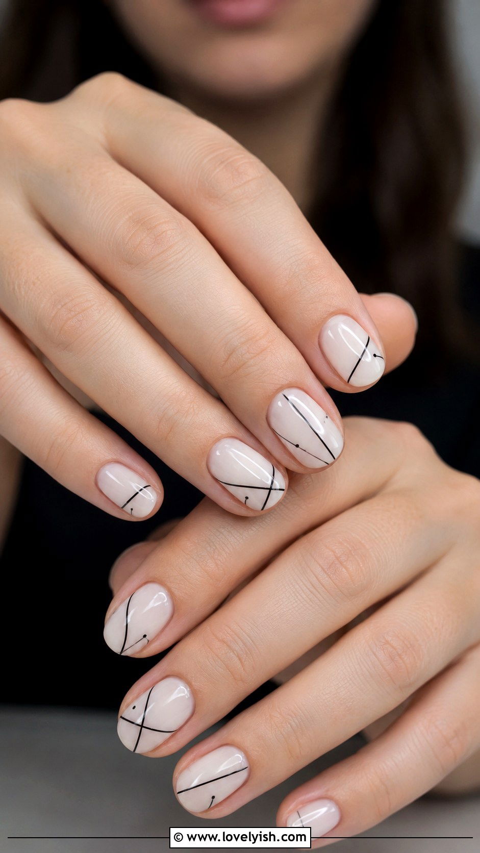 Minimalist Black Line Abstract Nails - 38 abstract nail art - 38 abstract nail art