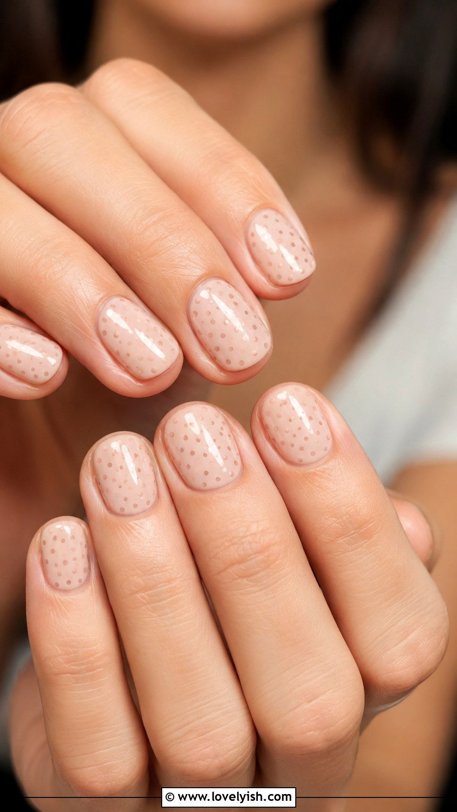 Minimalist Dot Art Nude Nails Short - 50 work appropriate nails - 50 work appropriate nails