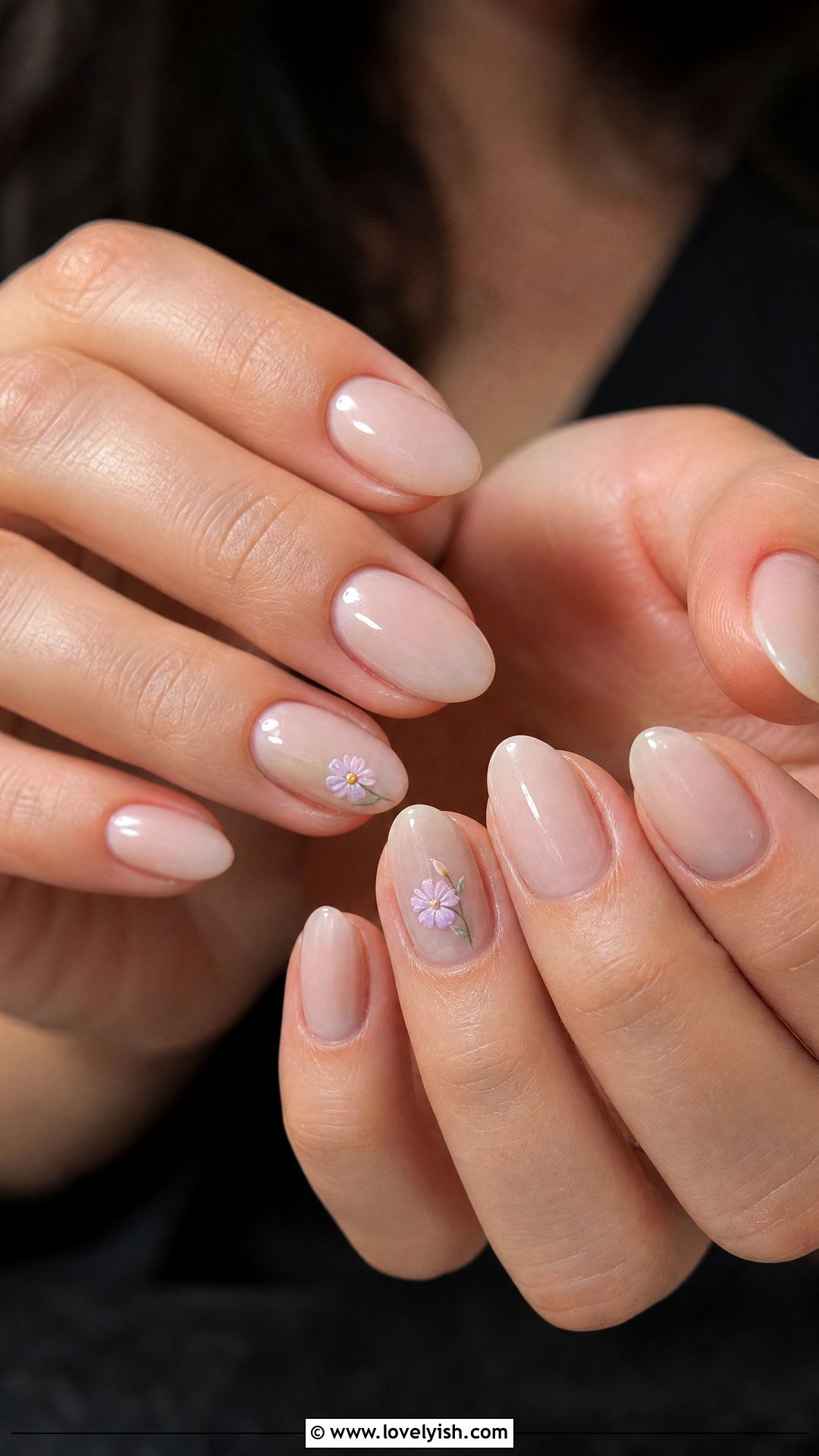 Minimalist Single Flower Accent Nails - 39 nail ideas 2026 - 39 nail ideas 2026