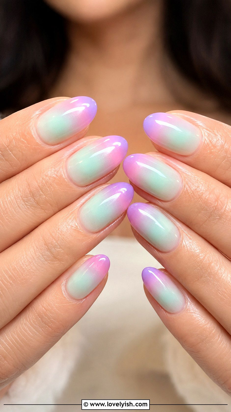 Mint Aura Gradient Nails - 50 modern mint nail art ideas - 50 modern mint nail art ideas