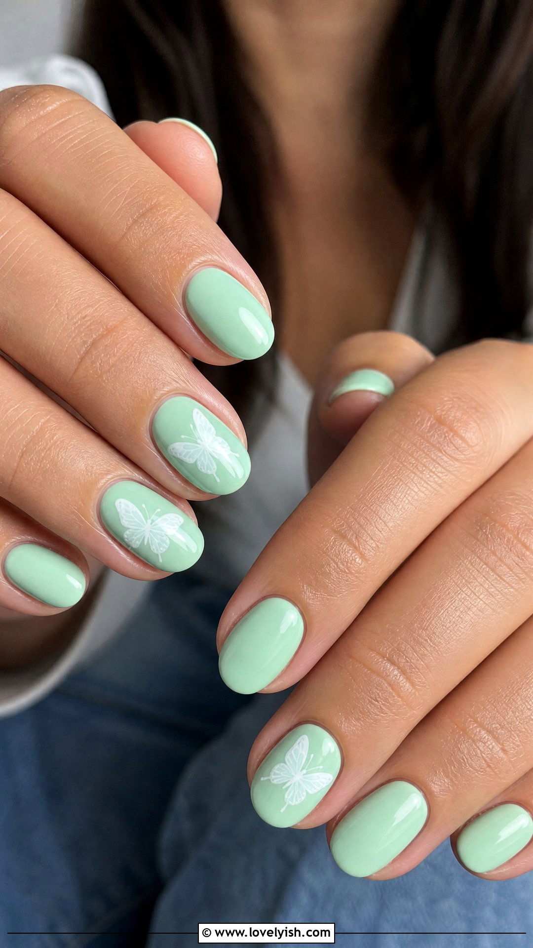Mint Green Butterfly Nails - 50 butterfly nails - 50 butterfly nails
