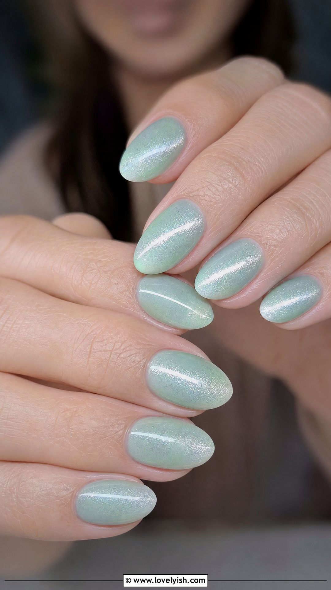Mint Green Cat Eye Nails - 50 cateye nail designs - 50 cateye nail designs