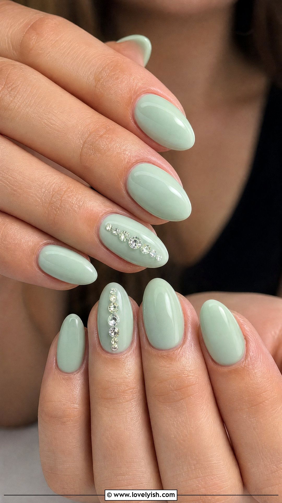 Mint Green Diamond Nails - 50 diamond nails - 50 diamond nails