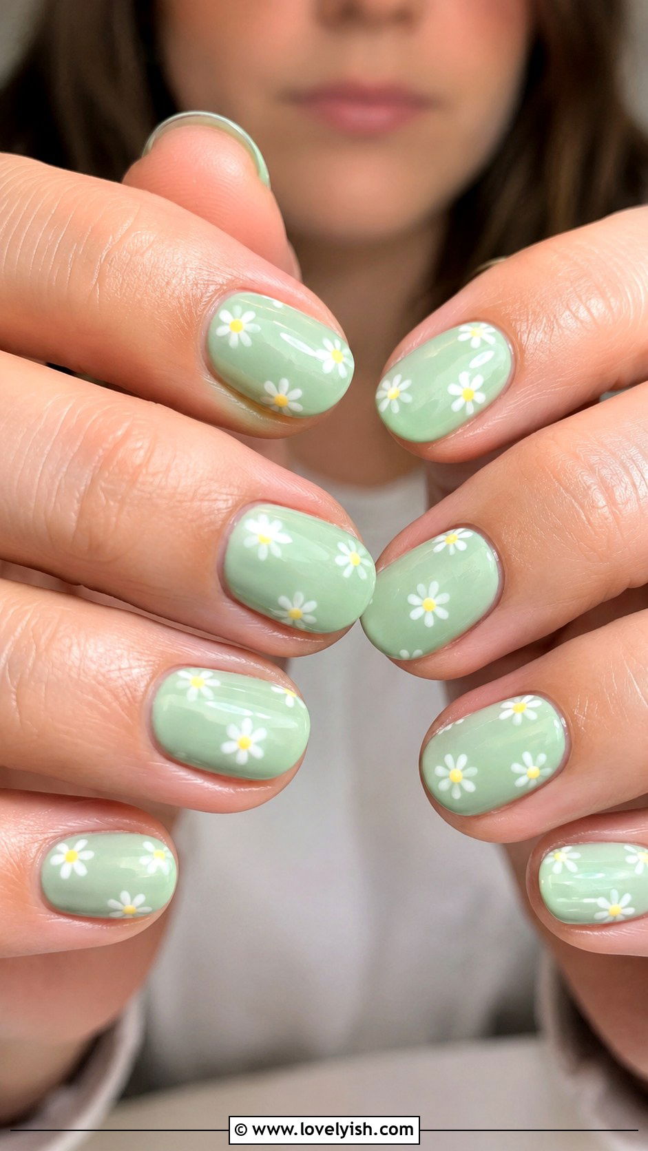 Mint Green Floral Nails - 38 green nail designs - 38 green nail designs