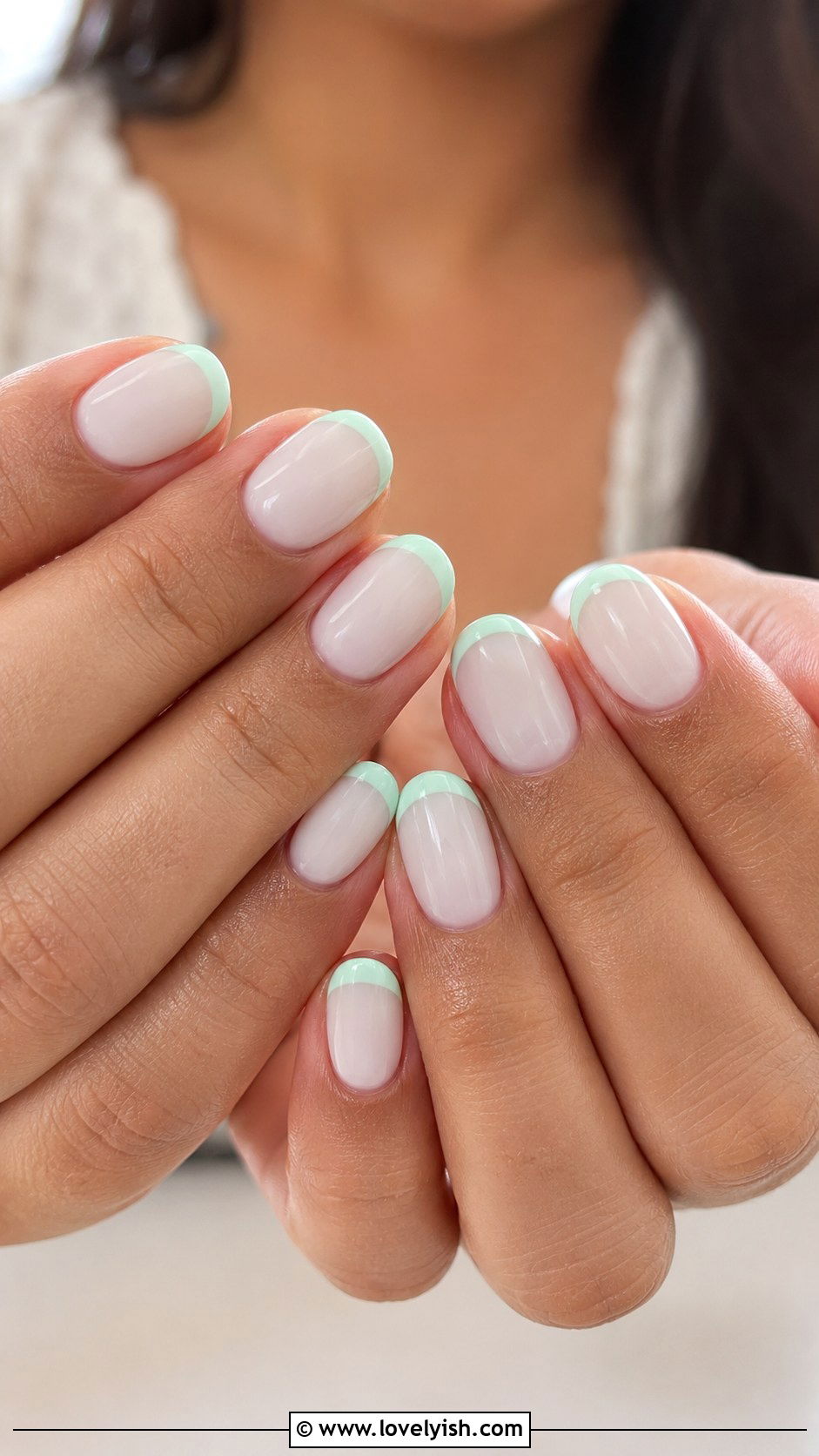 Mint Green French Tip Nails - 50 pastel french tip nails - 50 pastel french tip nails