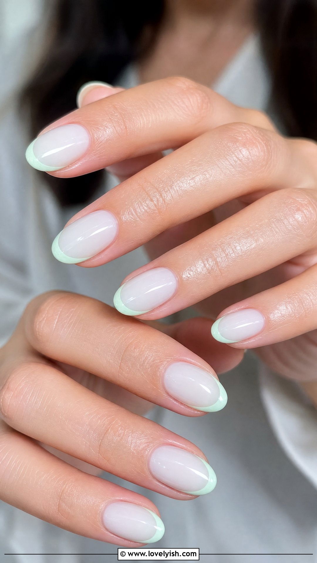 Mint Green French Tip - 50 cute french tip nail designs - 50 cute french tip nail designs