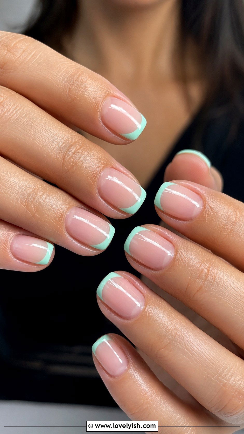 Mint Green French Tips - 25 green nail design ideas - 25 green nail design ideas