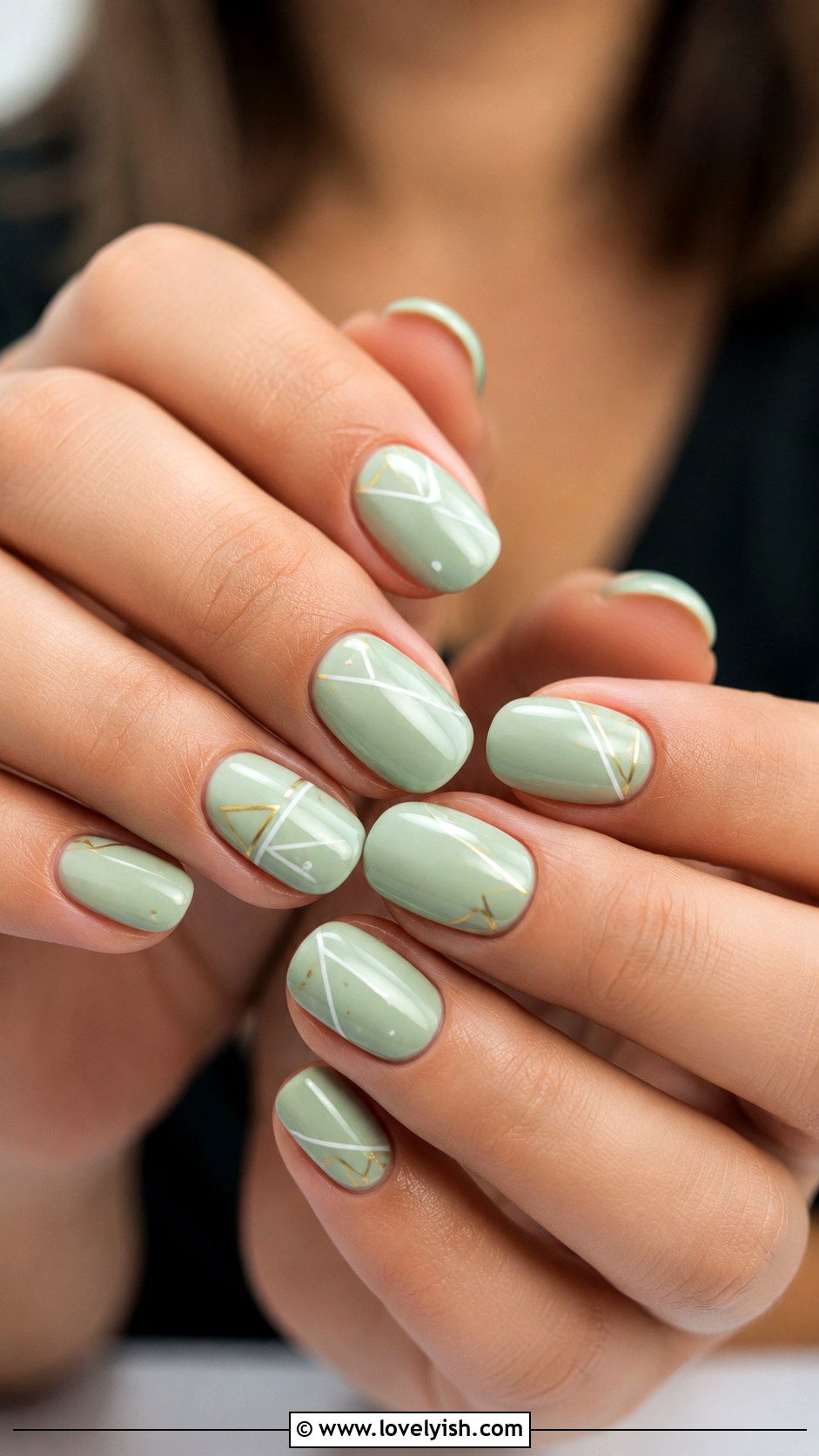 Mint Green Geometric Nails - 50 geometric nails - 50 geometric nails