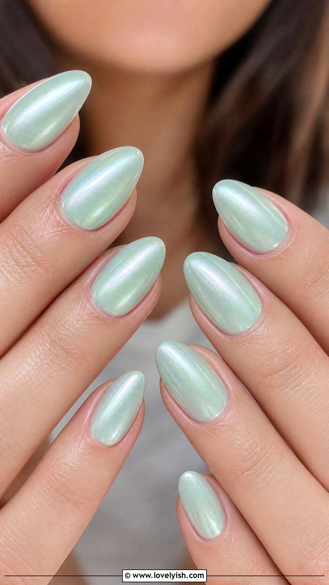 Mint Green Glazed Nails - 50 classy spring nail designs - 50 classy spring nail designs