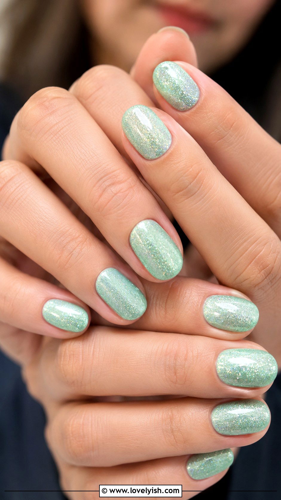 Mint Green Glitter Nails - 50 glitter nails - 50 glitter nails