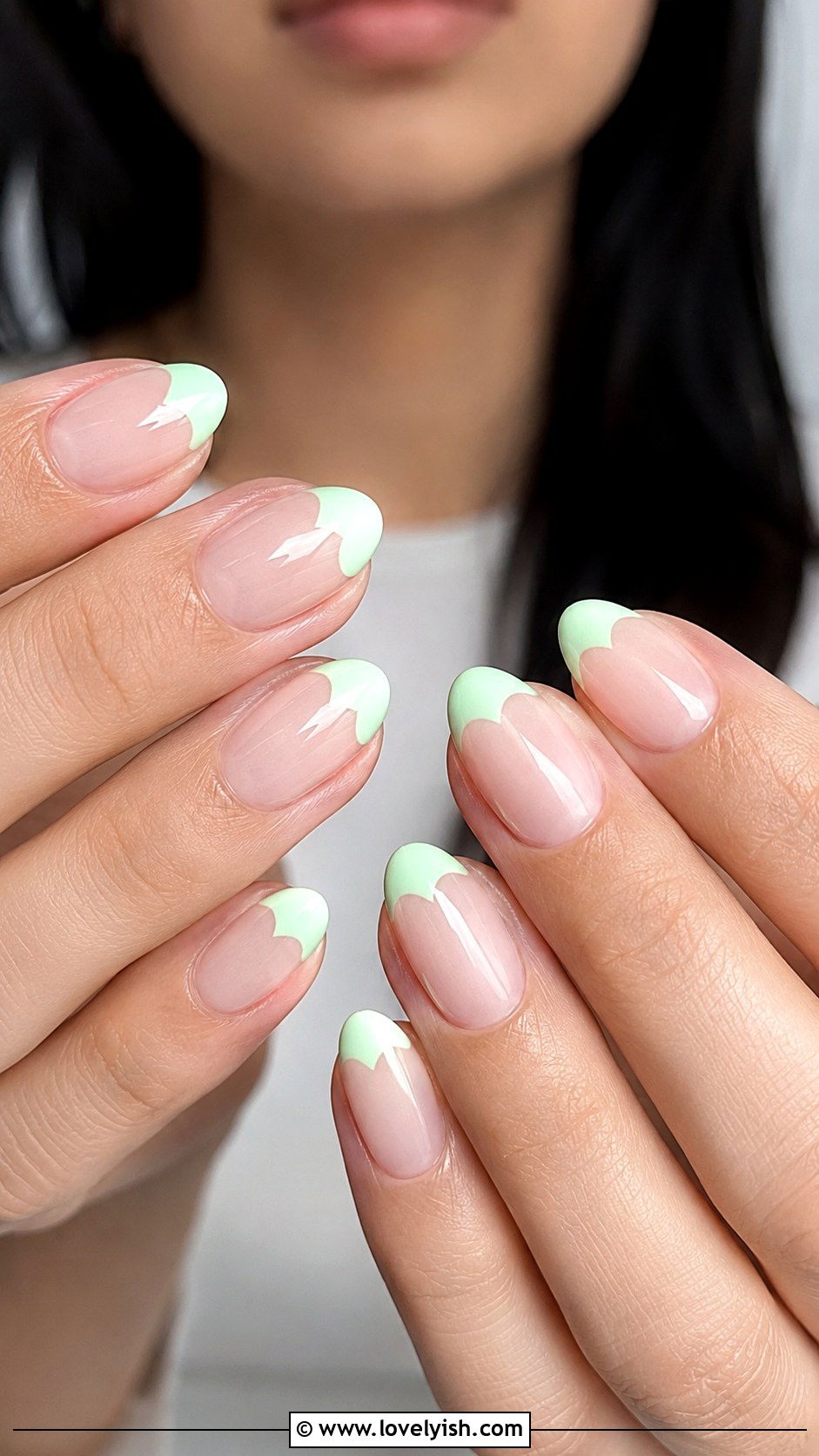 Mint Green Heart Tip Nails - 50 green nails - 50 green nails