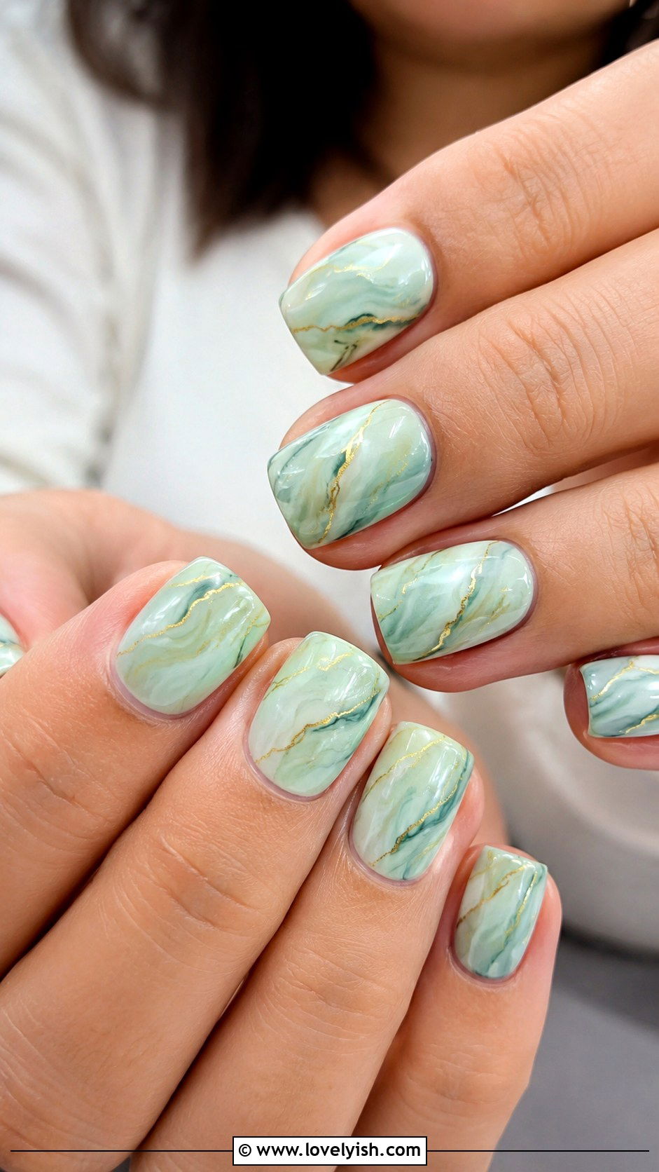 Mint Green Marble Nails - 38 marble nail designs - 38 marble nail designs