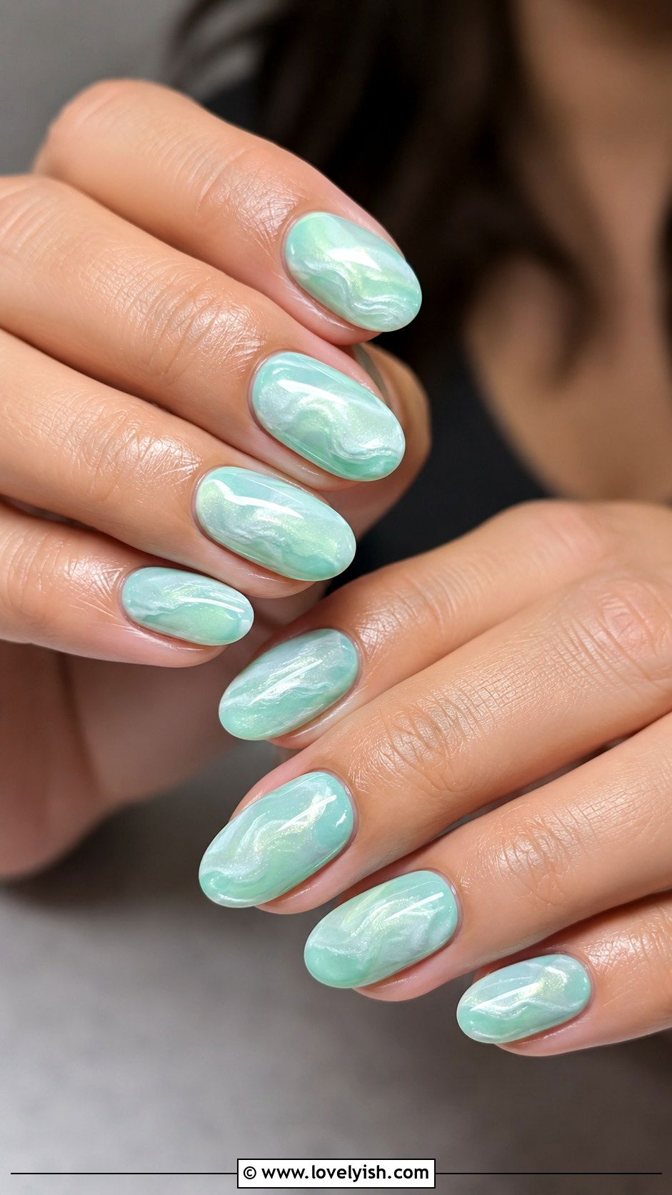 Mint Green Marble Nails - 38 beach nail designs - 38 beach nail designs
