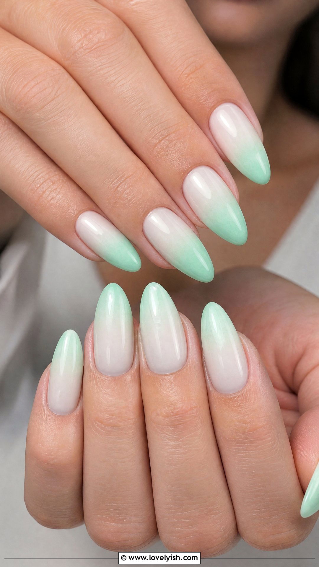 Mint Green Ombre Nails - 50 simple spring nail designs - 50 simple spring nail designs