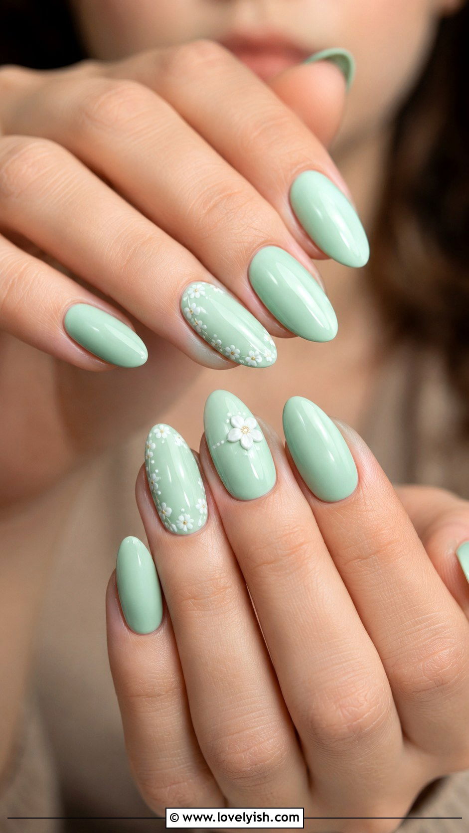 Mint Green Pastel Baby Shower Nails - 50 baby shower nails - 50 baby shower nails