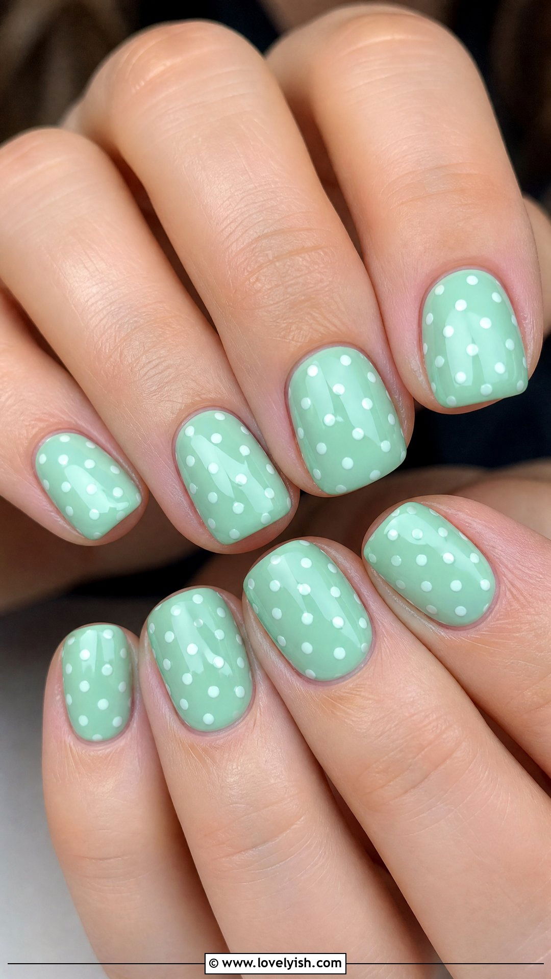 Mint Green Polka Dot Nails - 50 cute summer nail designs - 50 cute summer nail designs
