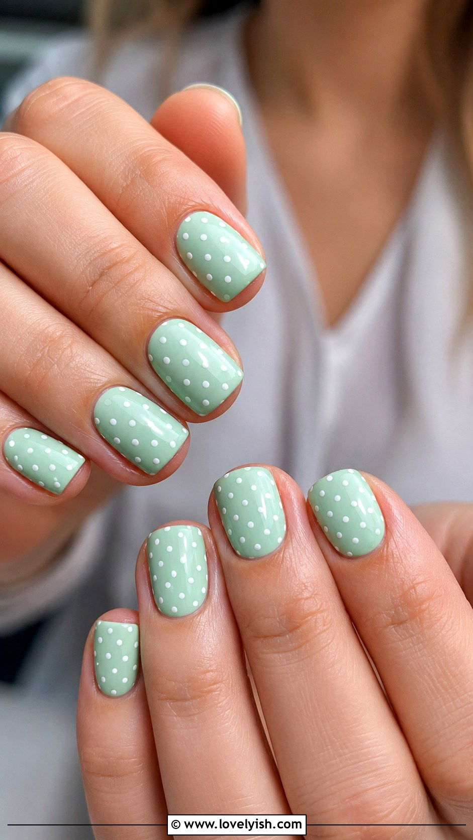 Mint Green Polka Dot Nails - 40 nail design summer - 40 nail design summer