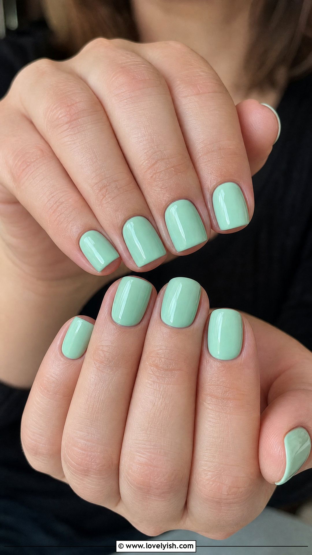 Mint Green Solid Nails - 50 simple short nail designs - 50 simple short nail designs
