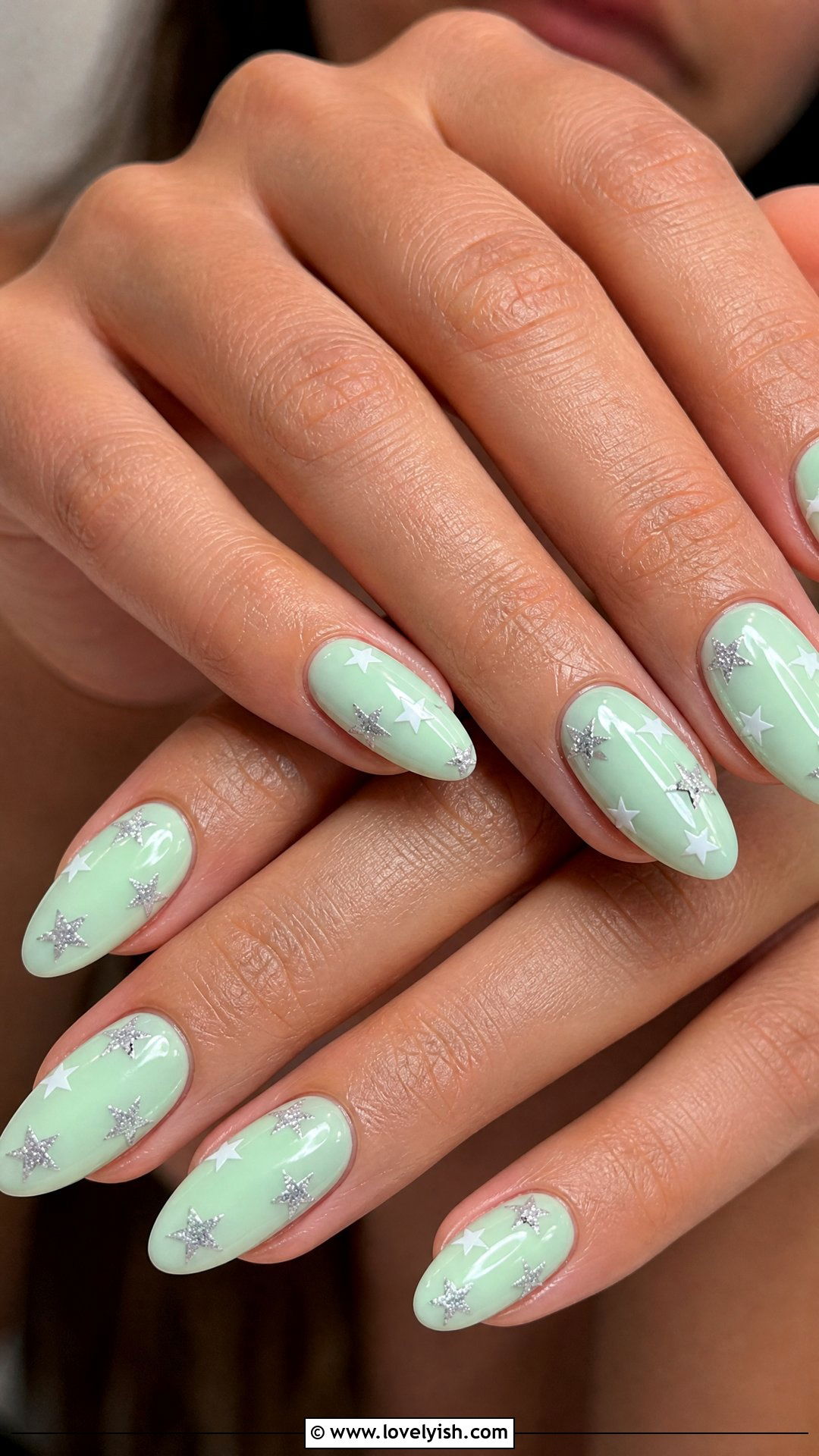 Mint Green Star Nails - 50 star nails - 50 star nails