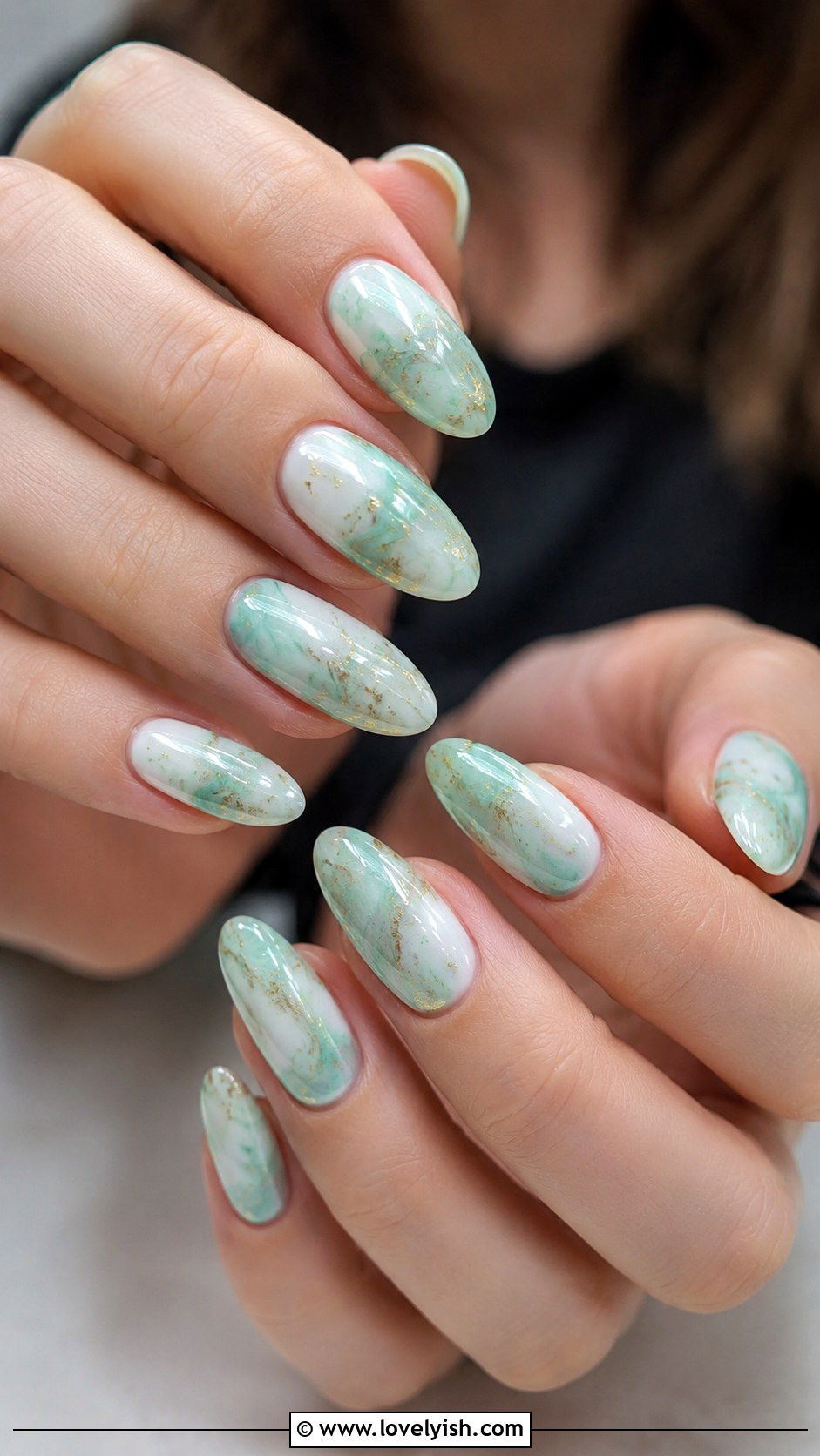 Mint Marble Nails - 50 may nails - 50 may nails