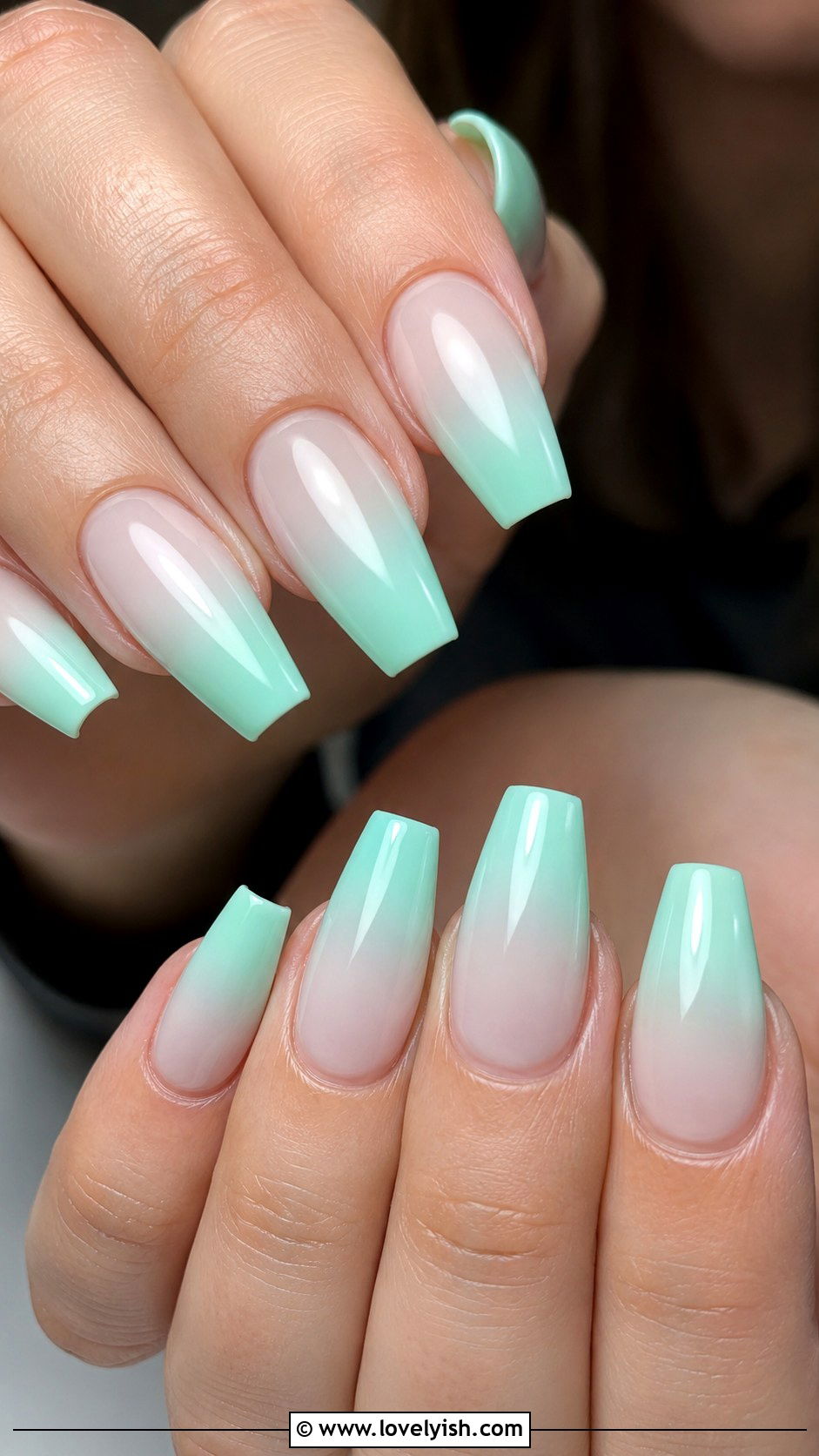 Mint Ombre Fade Nails - 50 modern mint nail art ideas - 50 modern mint nail art ideas