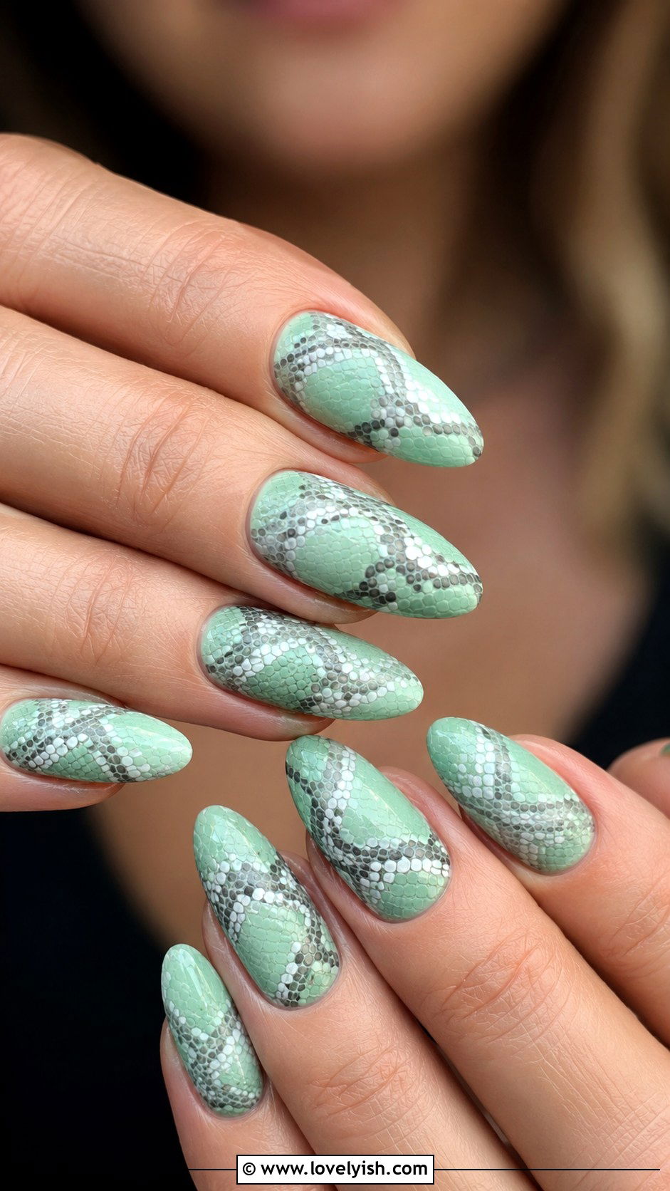 Mint Reverse French Nails - 50 modern mint nail art ideas - 50 modern mint nail art ideas