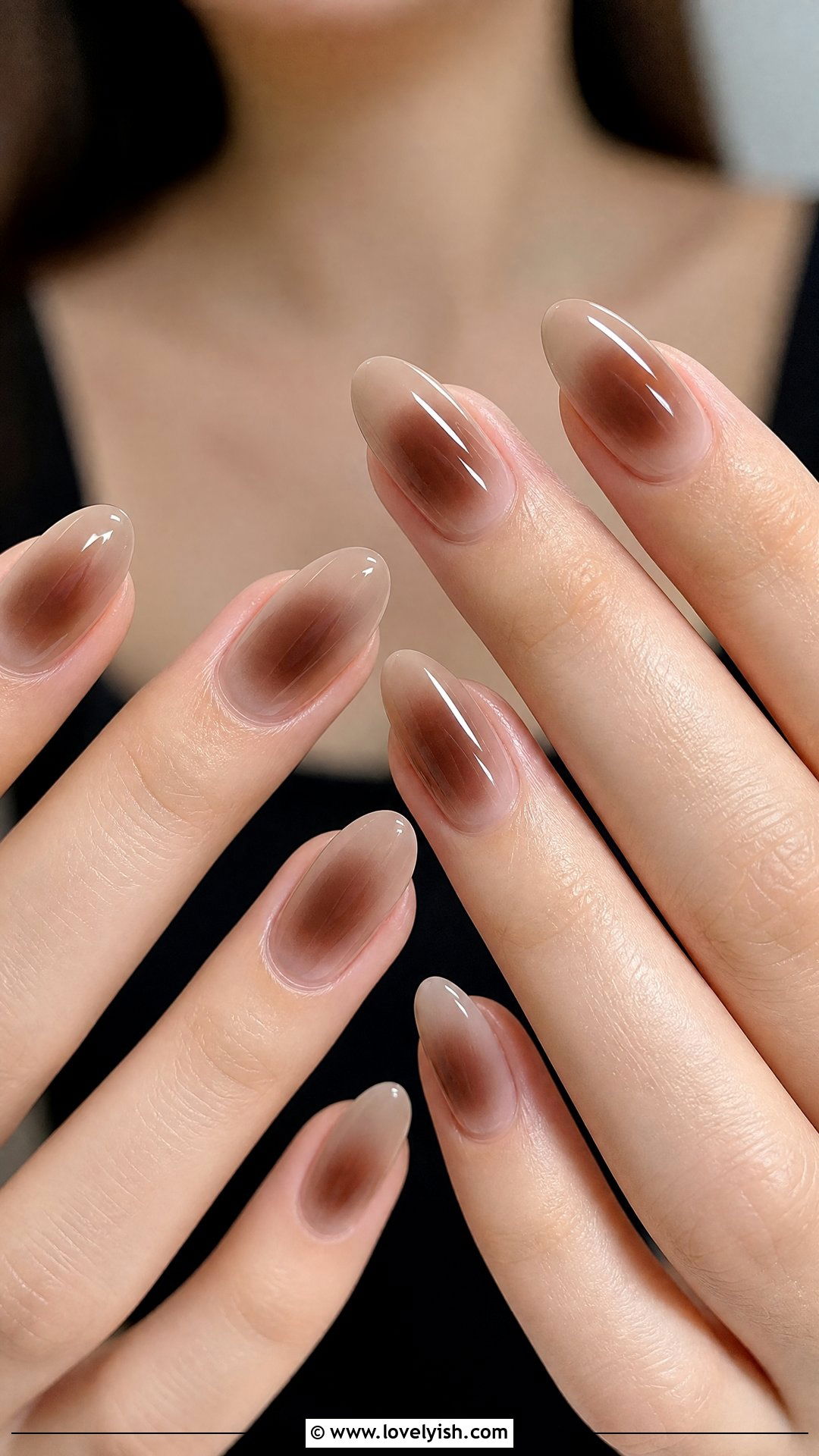 Mocha Brown Aura Nails - 50 pictures of nail designs - 50 pictures of nail designs