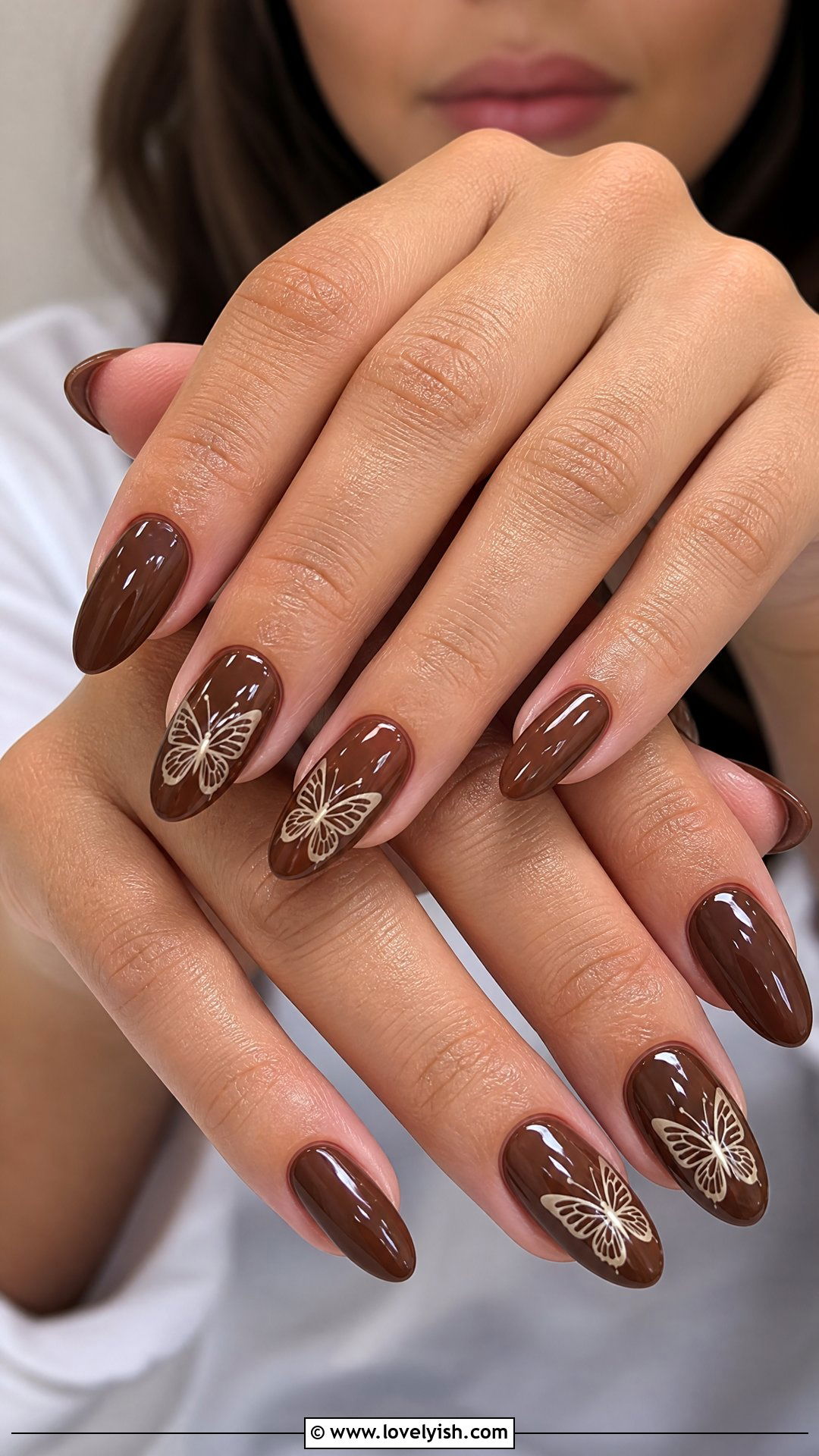 Mocha Brown Butterfly Nails - 50 butterfly nails - 50 butterfly nails