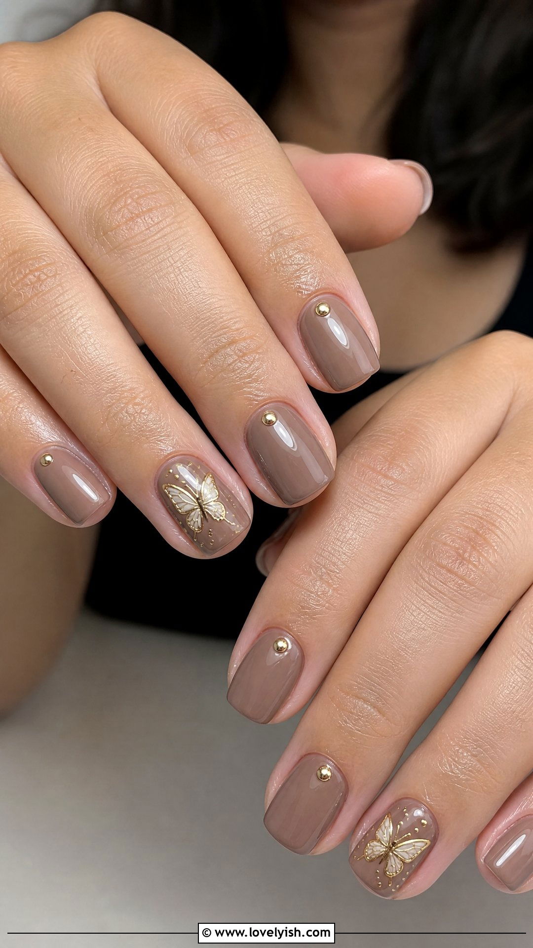 Mocha Brown Butterfly Nails - 25 butterfly nail design ideas - 25 butterfly nail design ideas