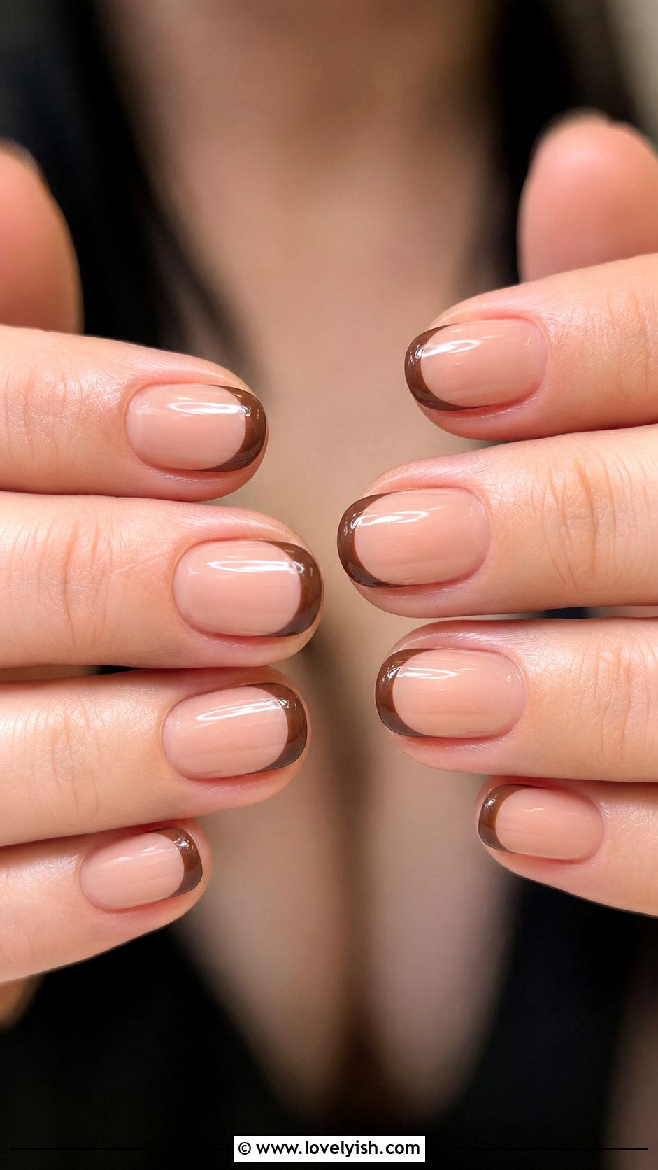 Mocha Brown French Nails - 35 nail art design ideas - 35 nail art design ideas