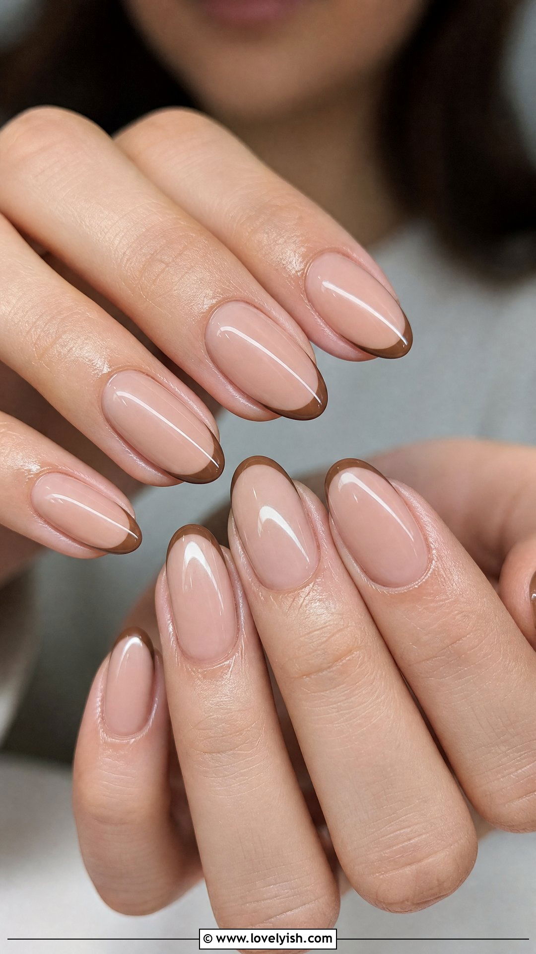 Mocha Brown French Tips - 50 minimalist french tips - 50 minimalist french tips