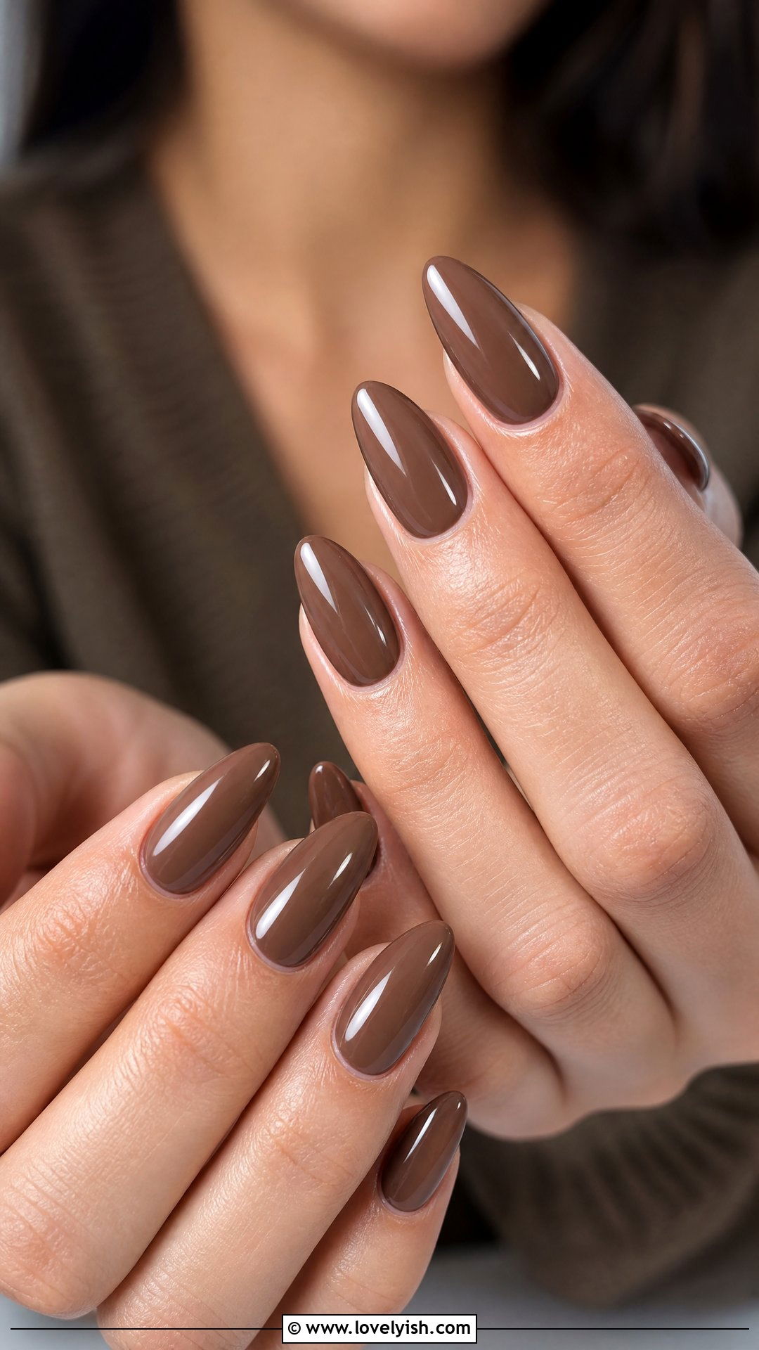 Mocha Brown Glossy Nails - 50 medium nails - 50 medium nails