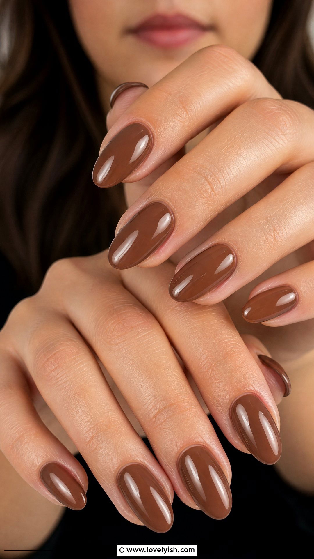 Mocha Brown Glossy Nails - 50 sophisticated nails - 50 sophisticated nails