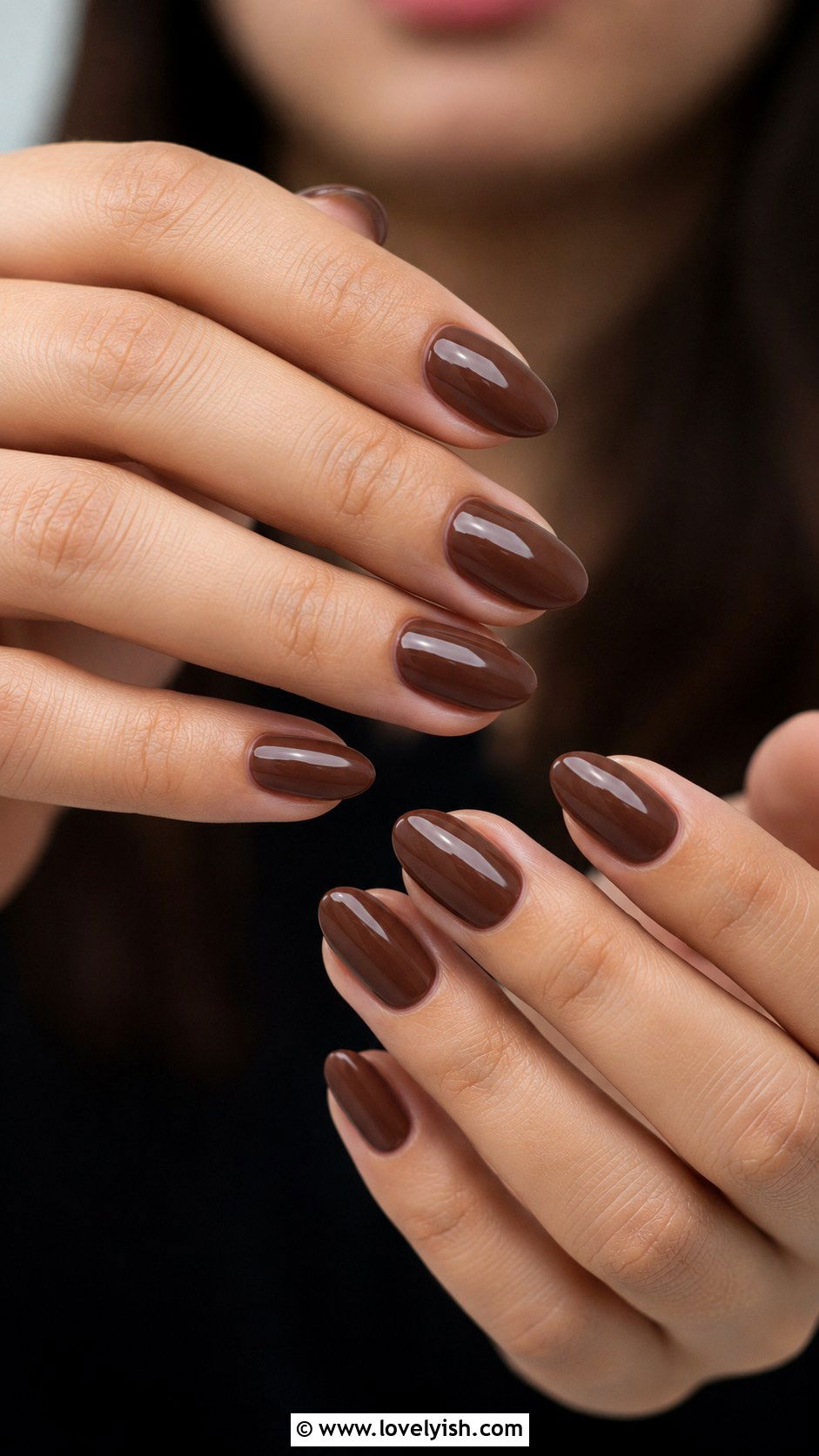 Mocha Brown Glossy Prom Nails - 50 prom nails - 50 prom nails