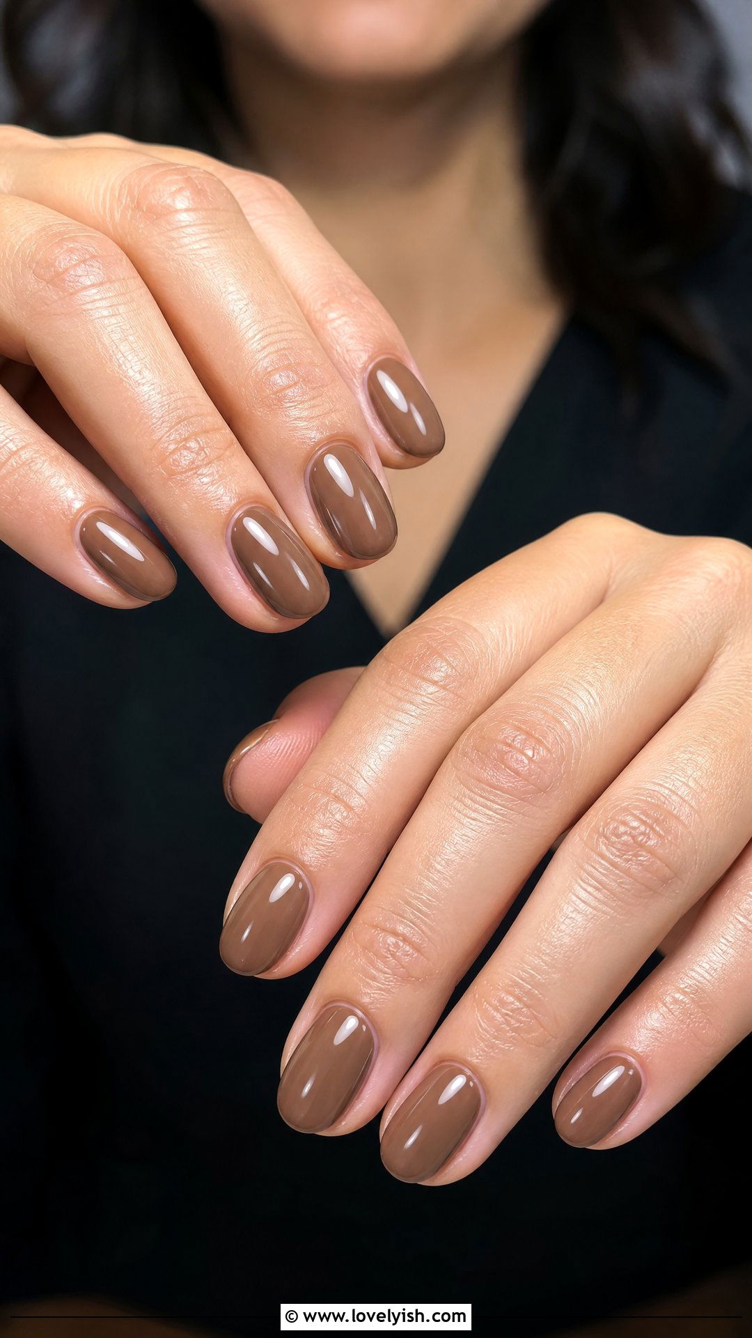 Mocha Brown Round Nails - 50 round nails - 50 round nails
