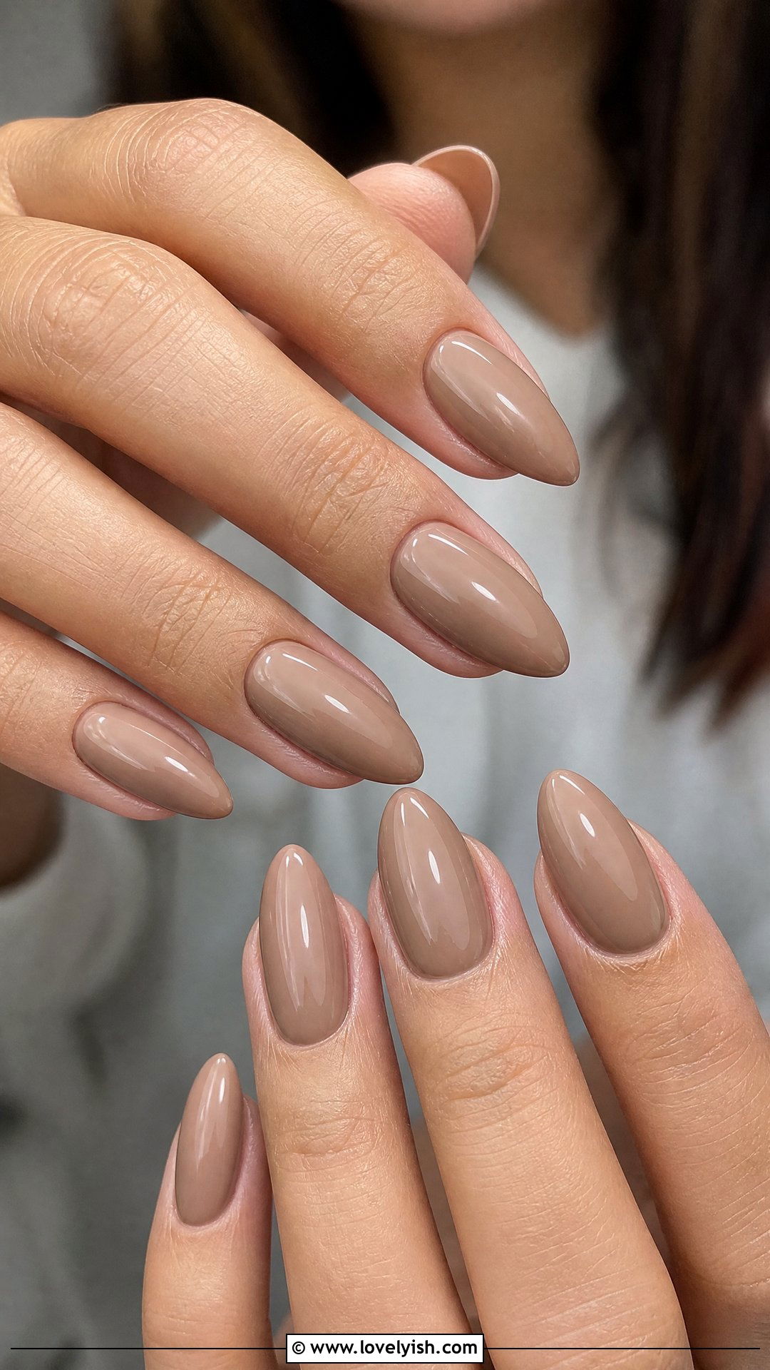 Mocha Mousse Almond Nails - 25 brown nail designs - 25 brown nail designs