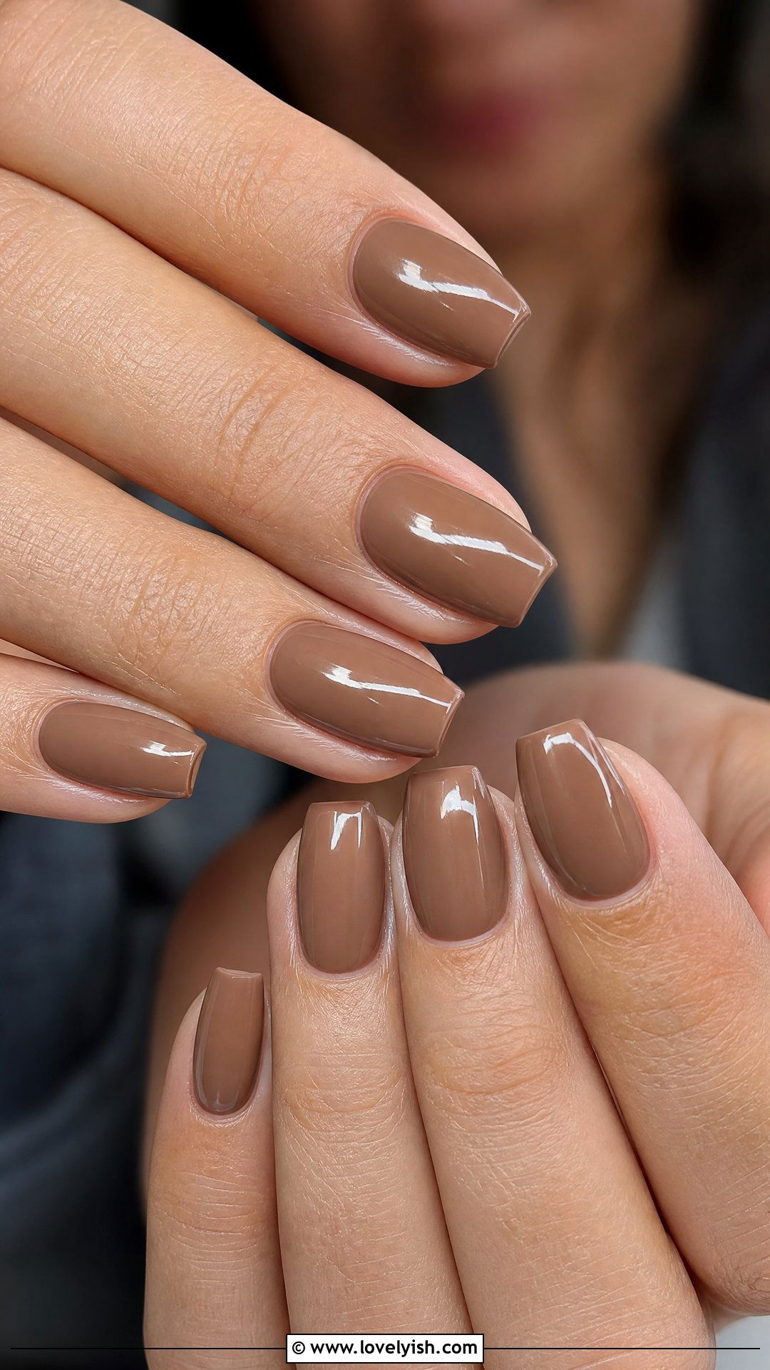 Mocha Mousse Brown Short Coffin Nails - 50 short coffin nails - 50 short coffin nails