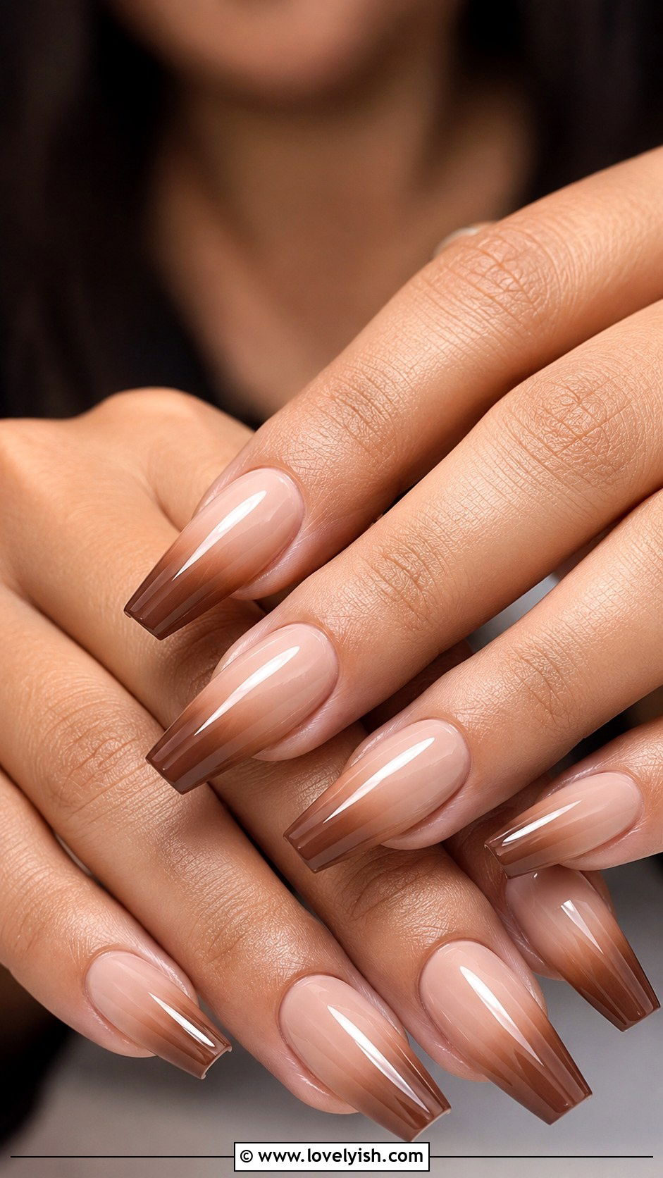Mocha Mousse Ombre Nails - 50 april nail designs - 50 april nail designs
