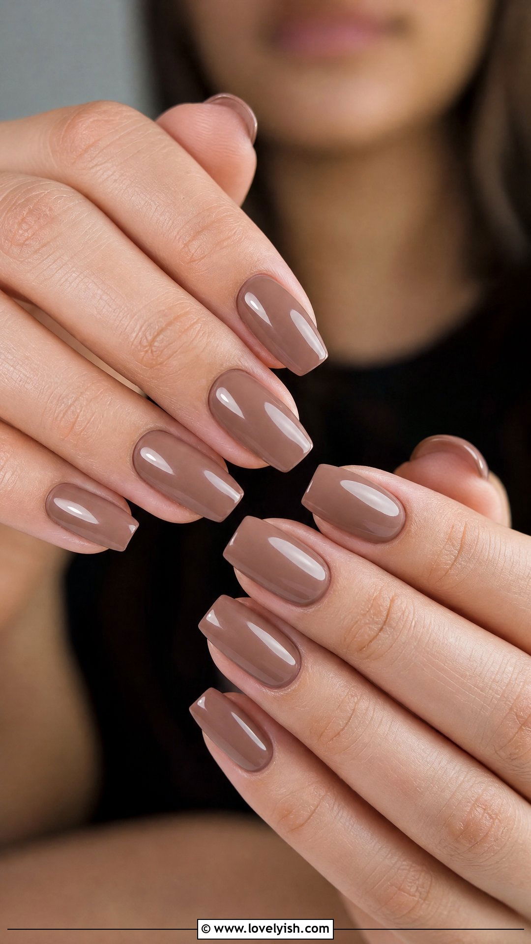 Mocha Mousse Short Coffin Nails - 25 short coffin nails designs - 25 short coffin nails designs