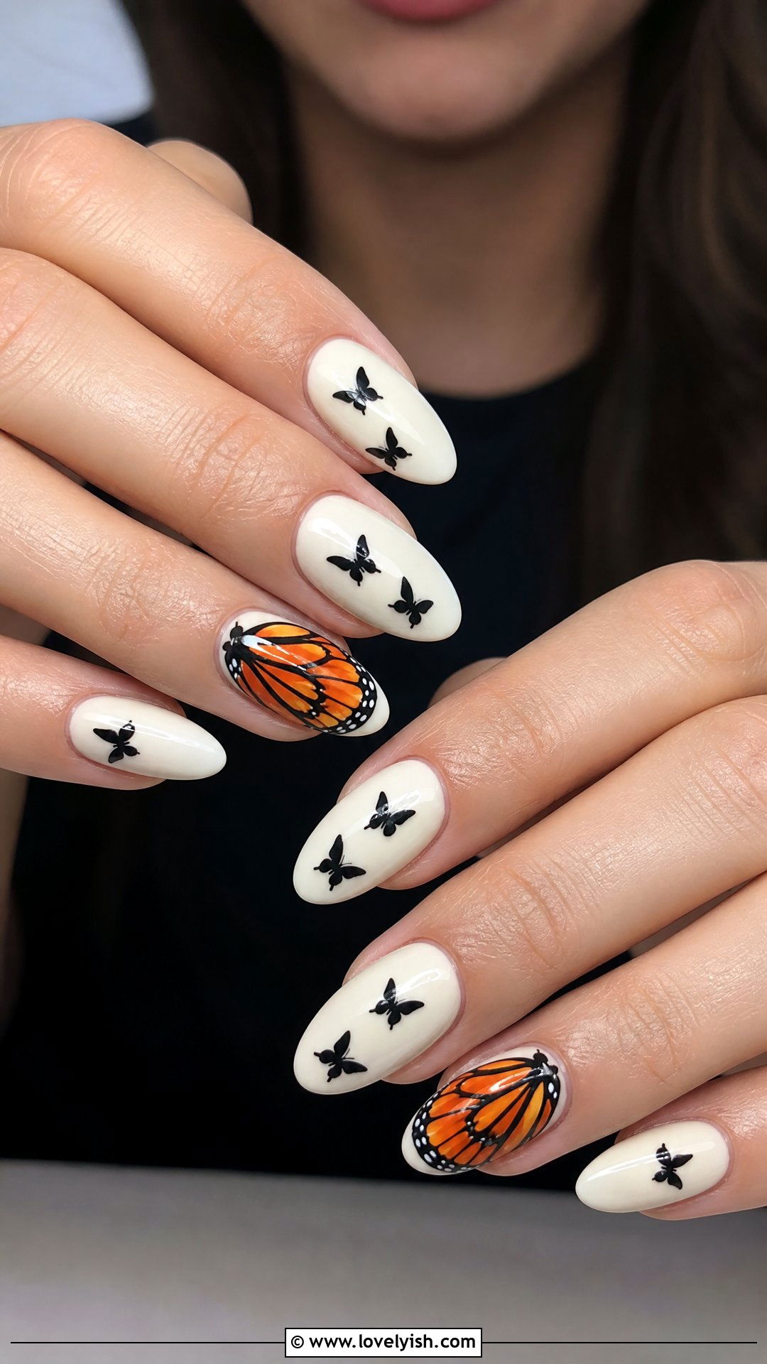 Monarch Butterfly Orange Nails - 50 butterfly nails - 50 butterfly nails