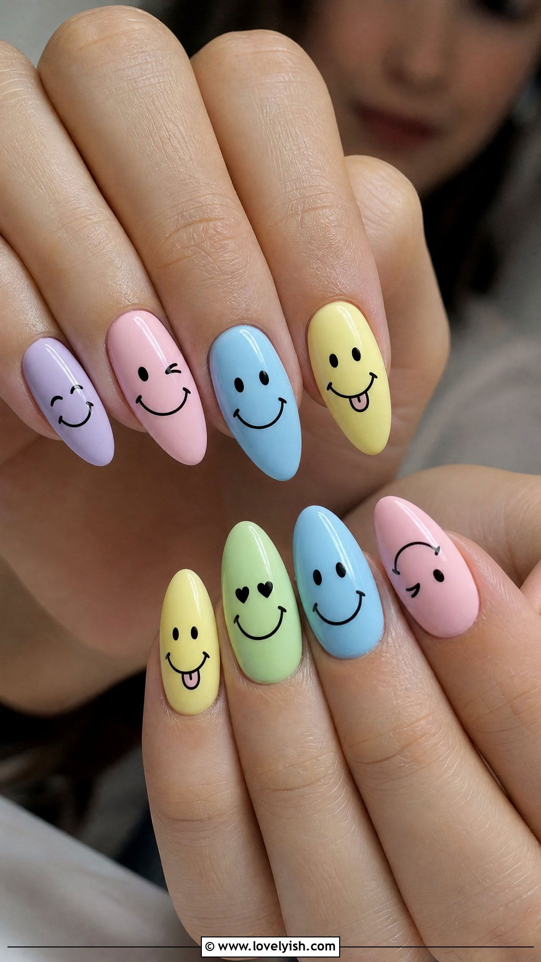 Mood Smiley Face Nails With Mixed Emotions - 50 smiley face nails - 50 smiley face nails