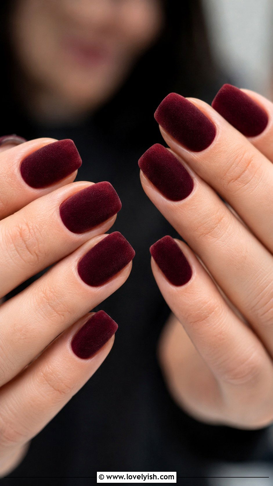 Moody Burgundy Velvet Nails - 50 nails - 50 nails