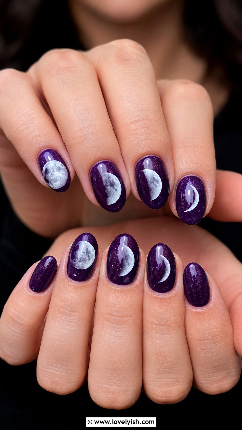 Moon Phase Nail Art - 50 diy nail art - 50 diy nail art