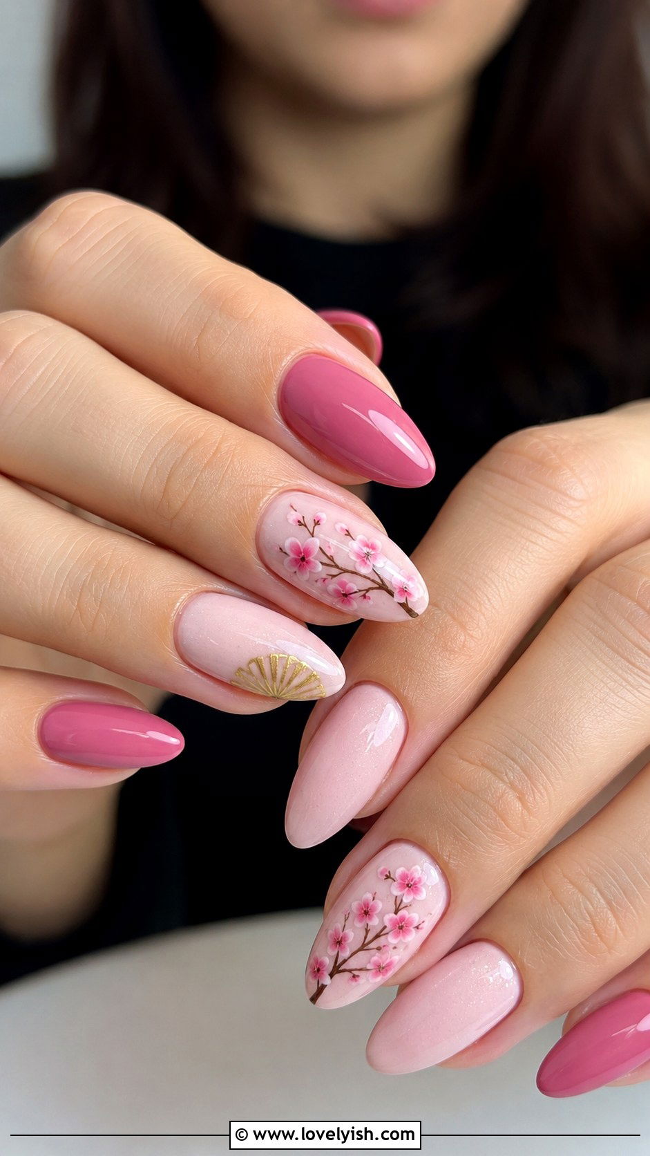 Mulan Cherry Blossom Nails - 25 disney nail art ideas - 25 disney nail art ideas