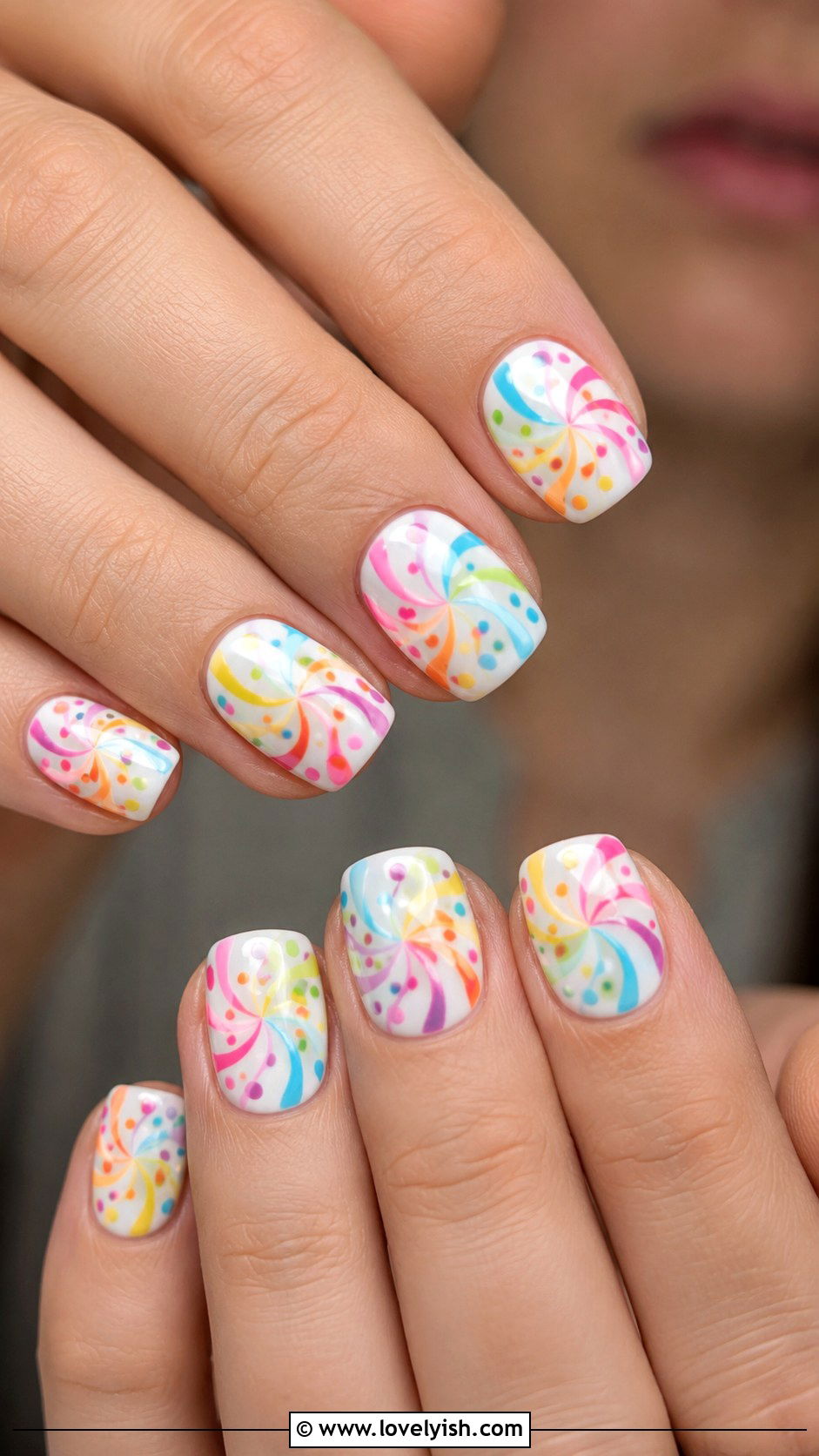 Multicolor Confetti Swirl Nails - 50 swirl nails - 50 swirl nails