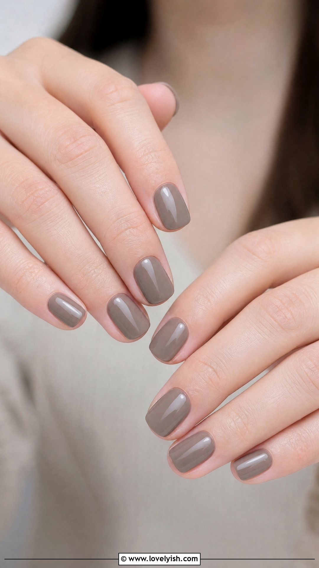Mushroom Brown Short Nails - 50 classy short nail designs - 50 classy short nail designs