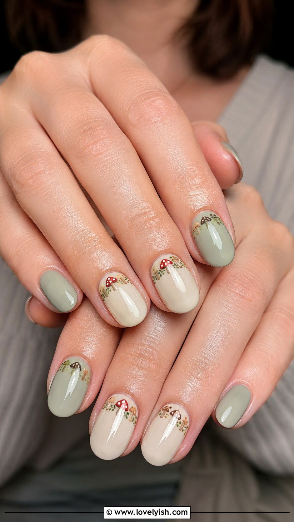 Mushroom Cottagecore Nails - 50 tumblr nail designs - 50 tumblr nail designs